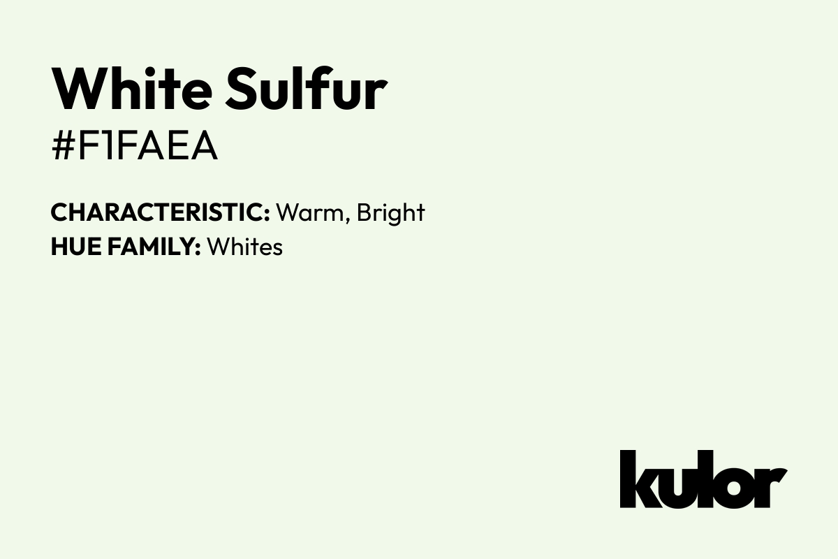 White Sulfur is a color with a HTML hex code of #f1faea.