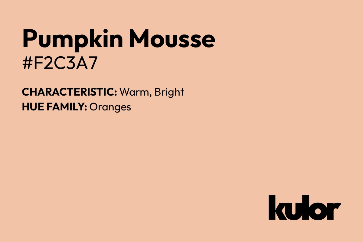 Pumpkin Mousse is a color with a HTML hex code of #f2c3a7.