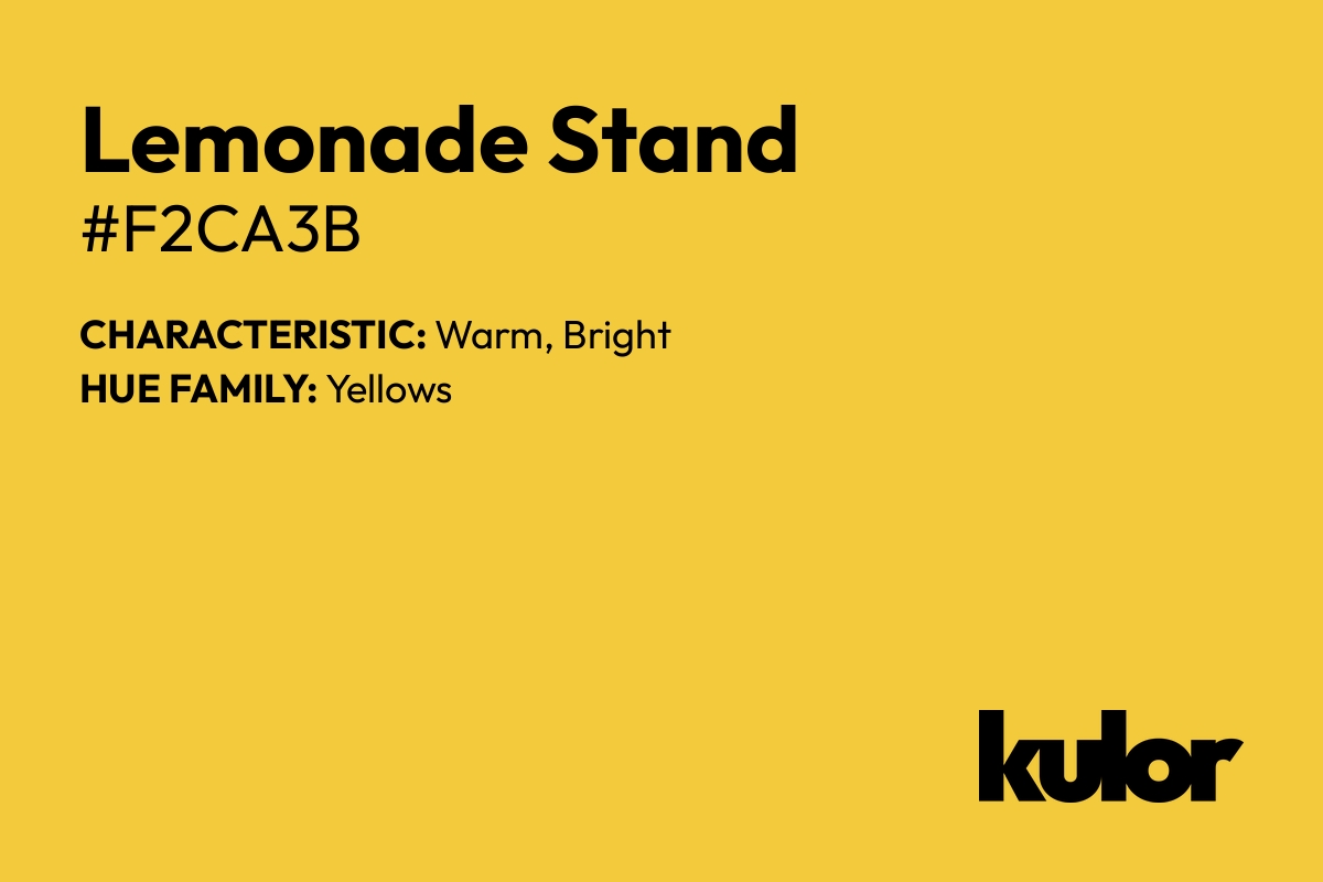 Lemonade Stand is a color with a HTML hex code of #f2ca3b.