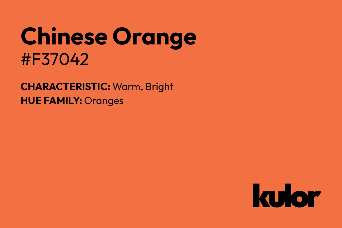 Chinese Orange is a color with a HTML hex code of #f37042.