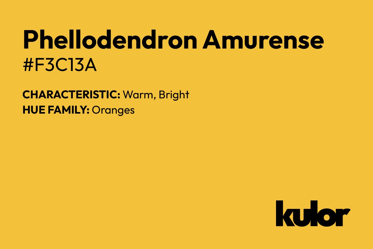 Phellodendron Amurense is a color with a HTML hex code of #f3c13a.