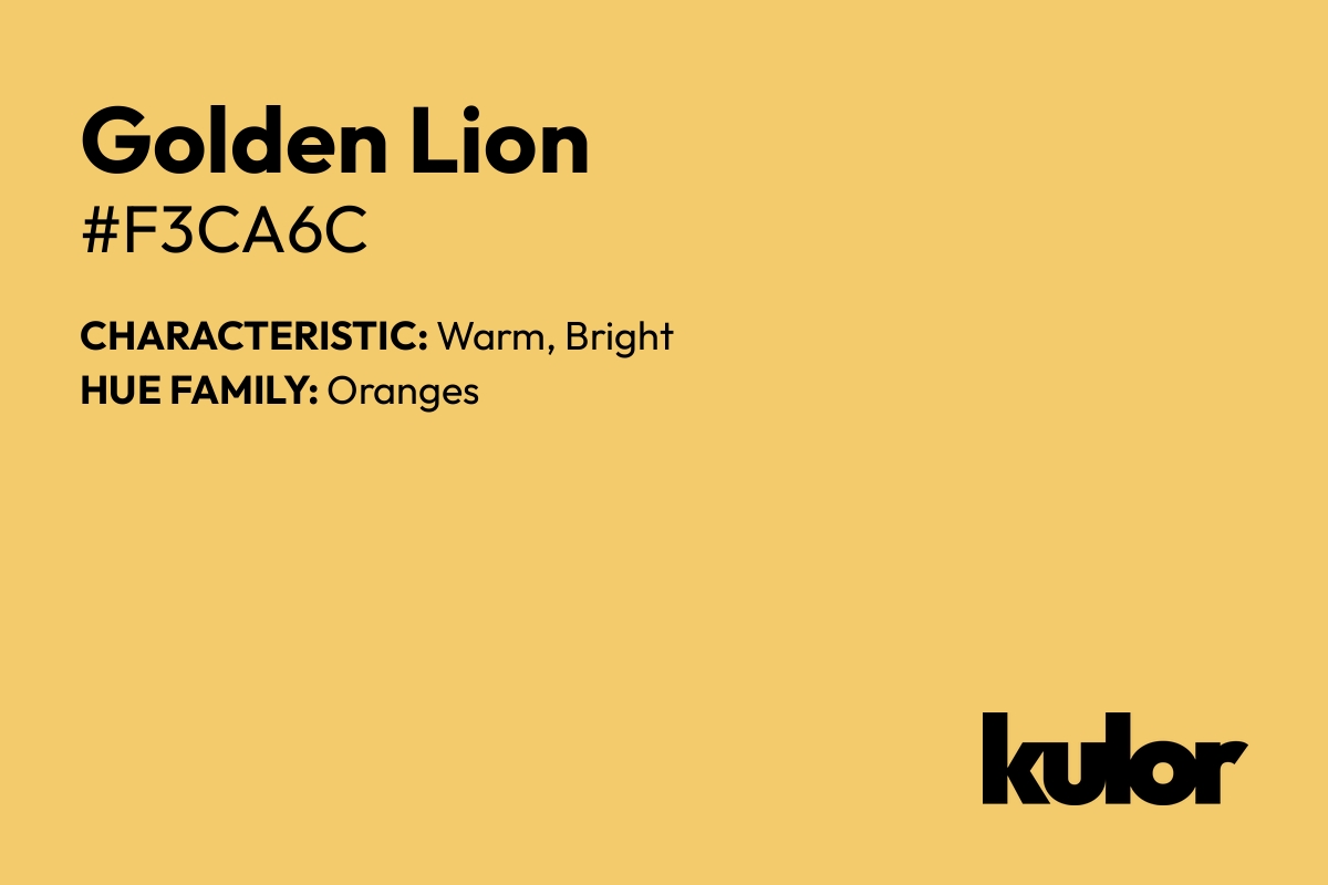 Golden Lion is a color with a HTML hex code of #f3ca6c.