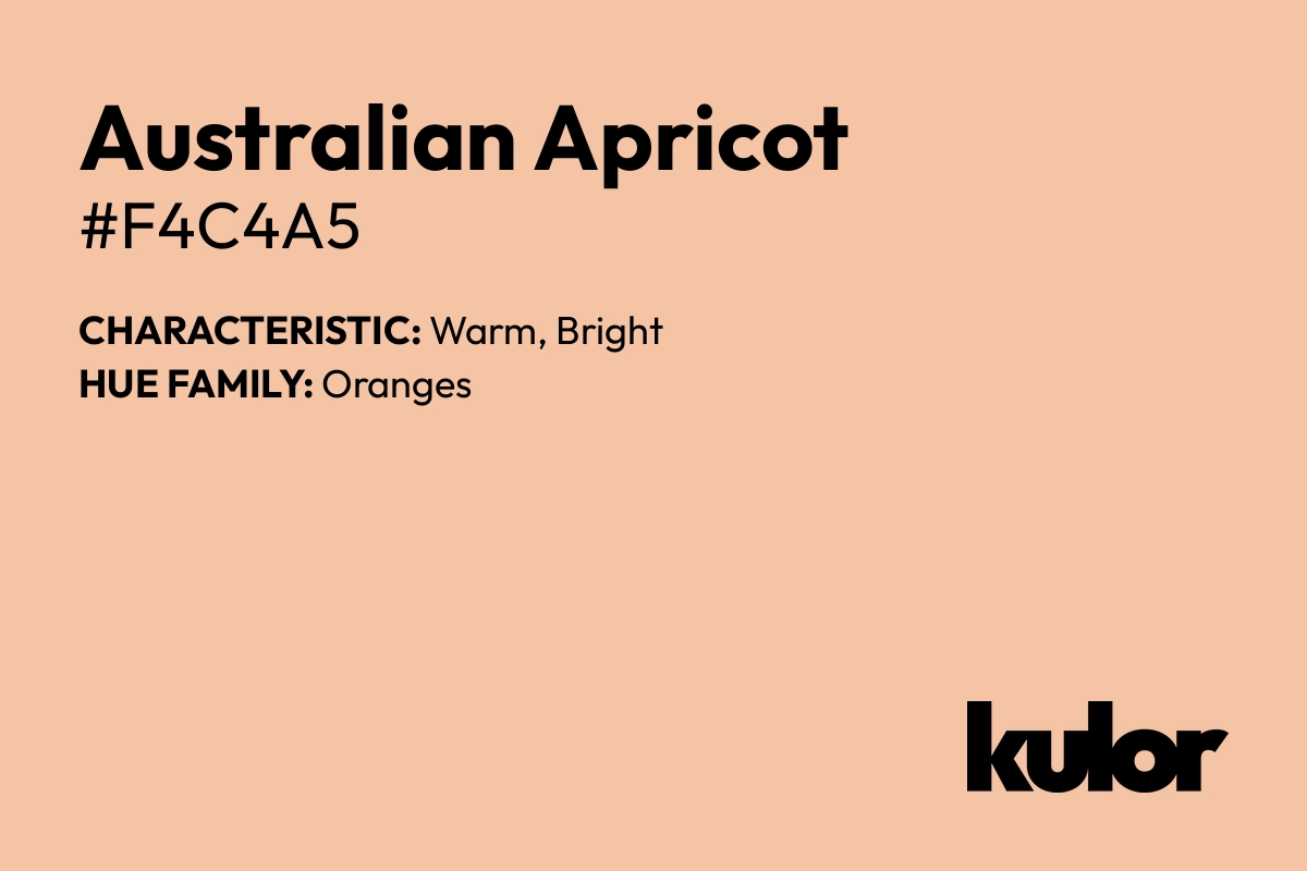 Australian Apricot is a color with a HTML hex code of #f4c4a5.