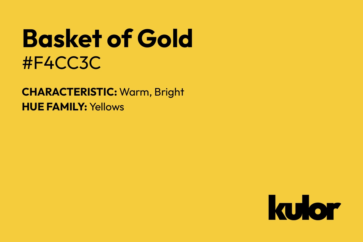 Basket of Gold is a color with a HTML hex code of #f4cc3c.