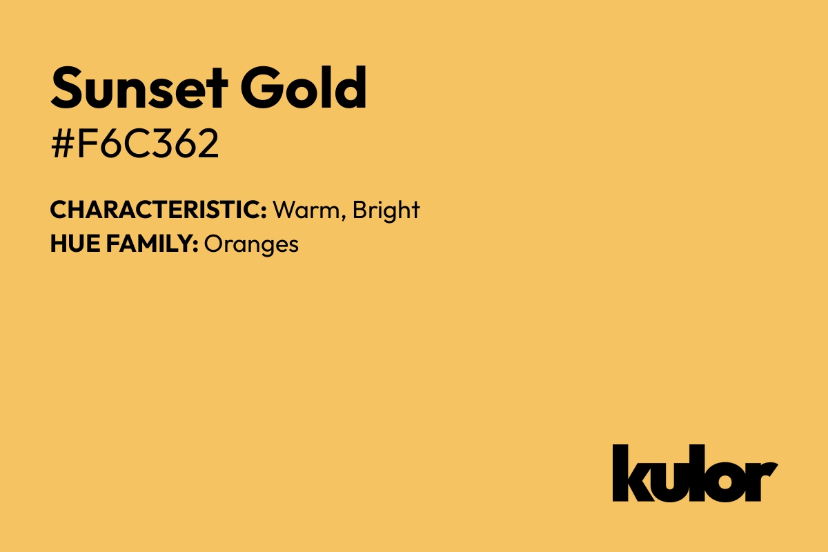 Sunset Gold is a color with a HTML hex code of #f6c362.