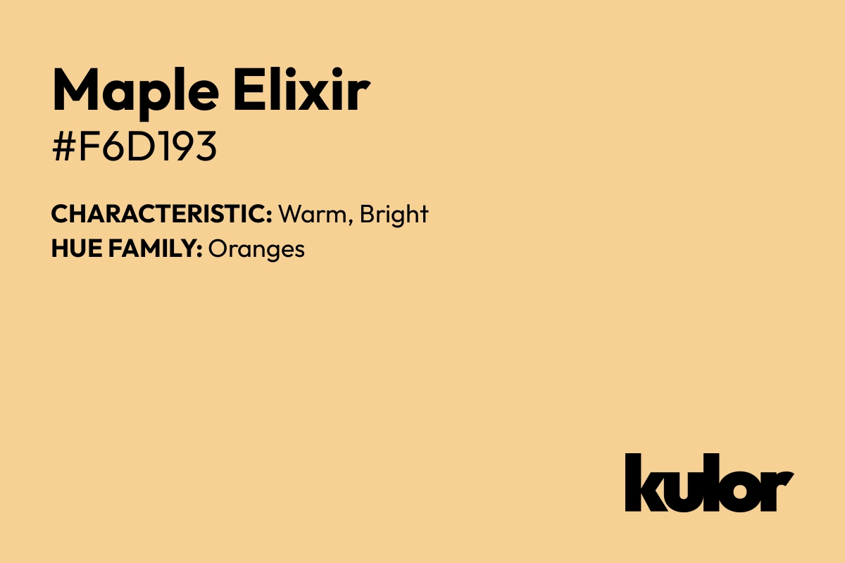 Maple Elixir is a color with a HTML hex code of #f6d193.