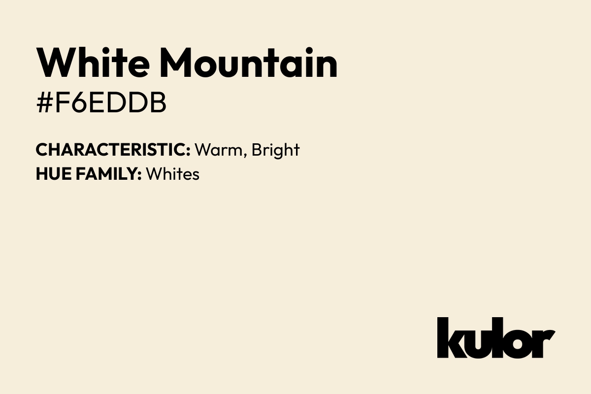 White Mountain is a color with a HTML hex code of #f6eddb.