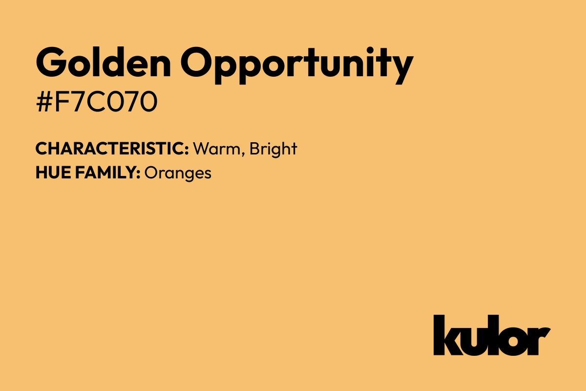 Golden Opportunity is a color with a HTML hex code of #f7c070.