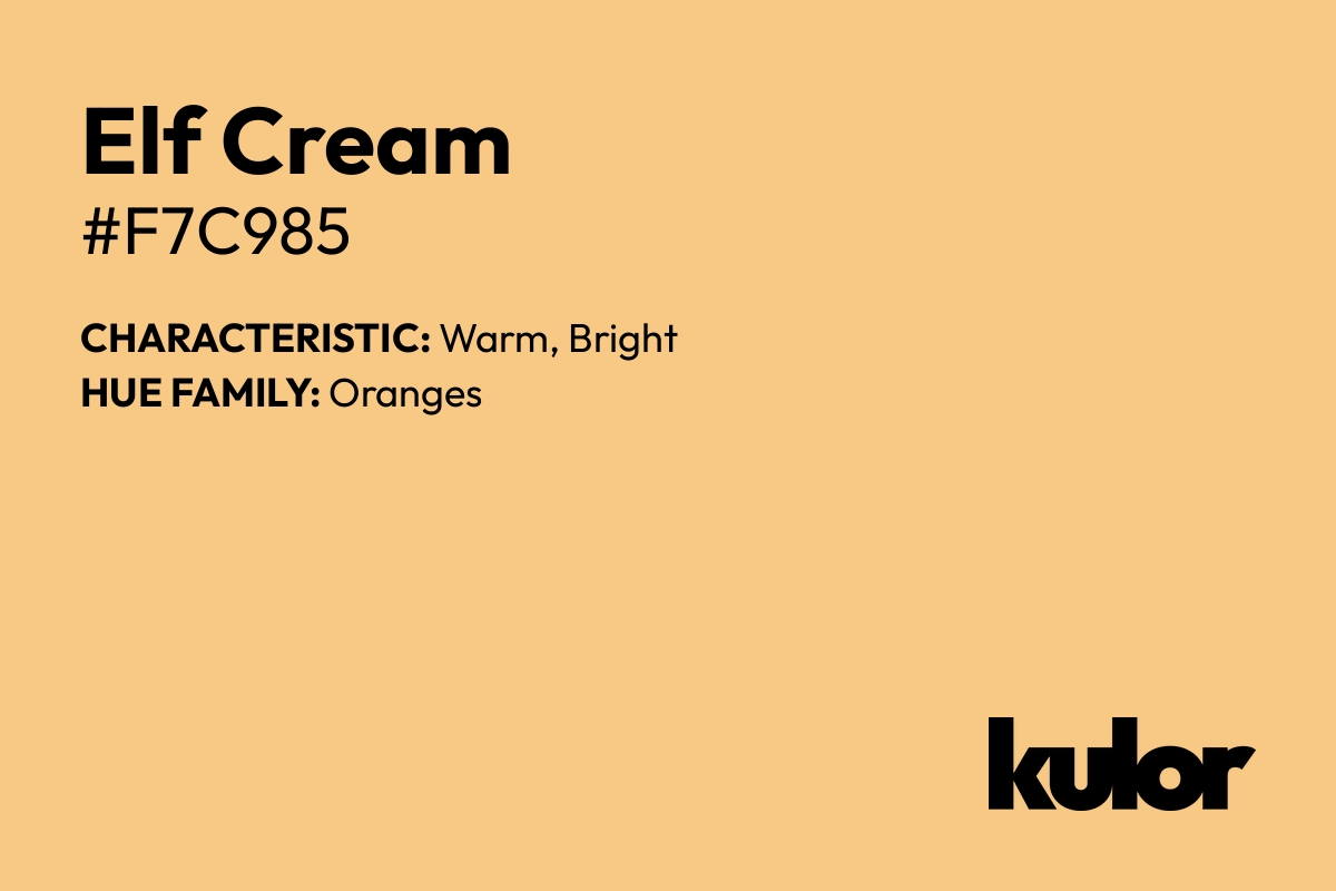 Elf Cream is a color with a HTML hex code of #f7c985.