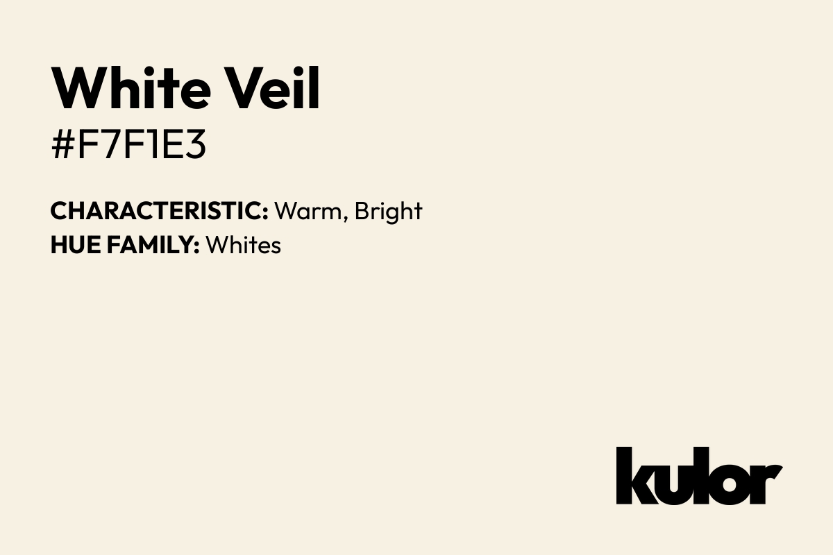 White Veil is a color with a HTML hex code of #f7f1e3.