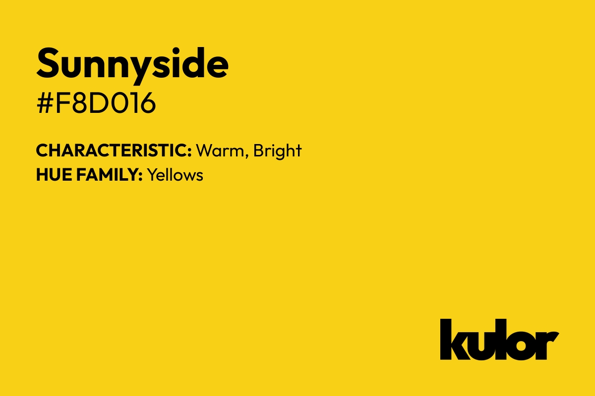 Sunnyside is a color with a HTML hex code of #f8d016.