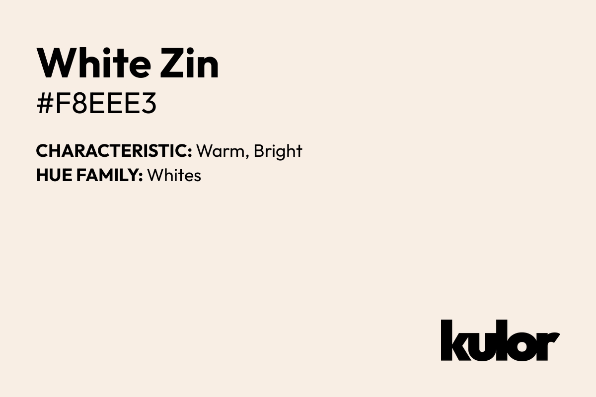 White Zin is a color with a HTML hex code of #f8eee3.