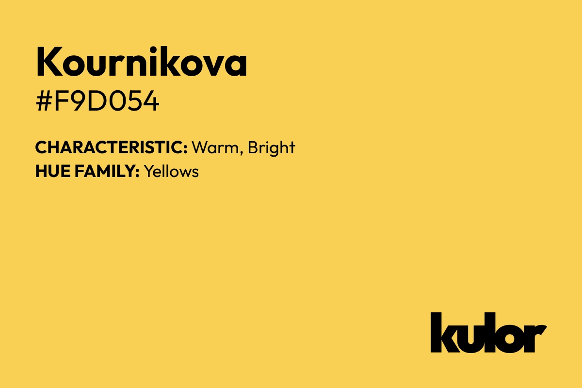 Kournikova is a color with a HTML hex code of #f9d054.