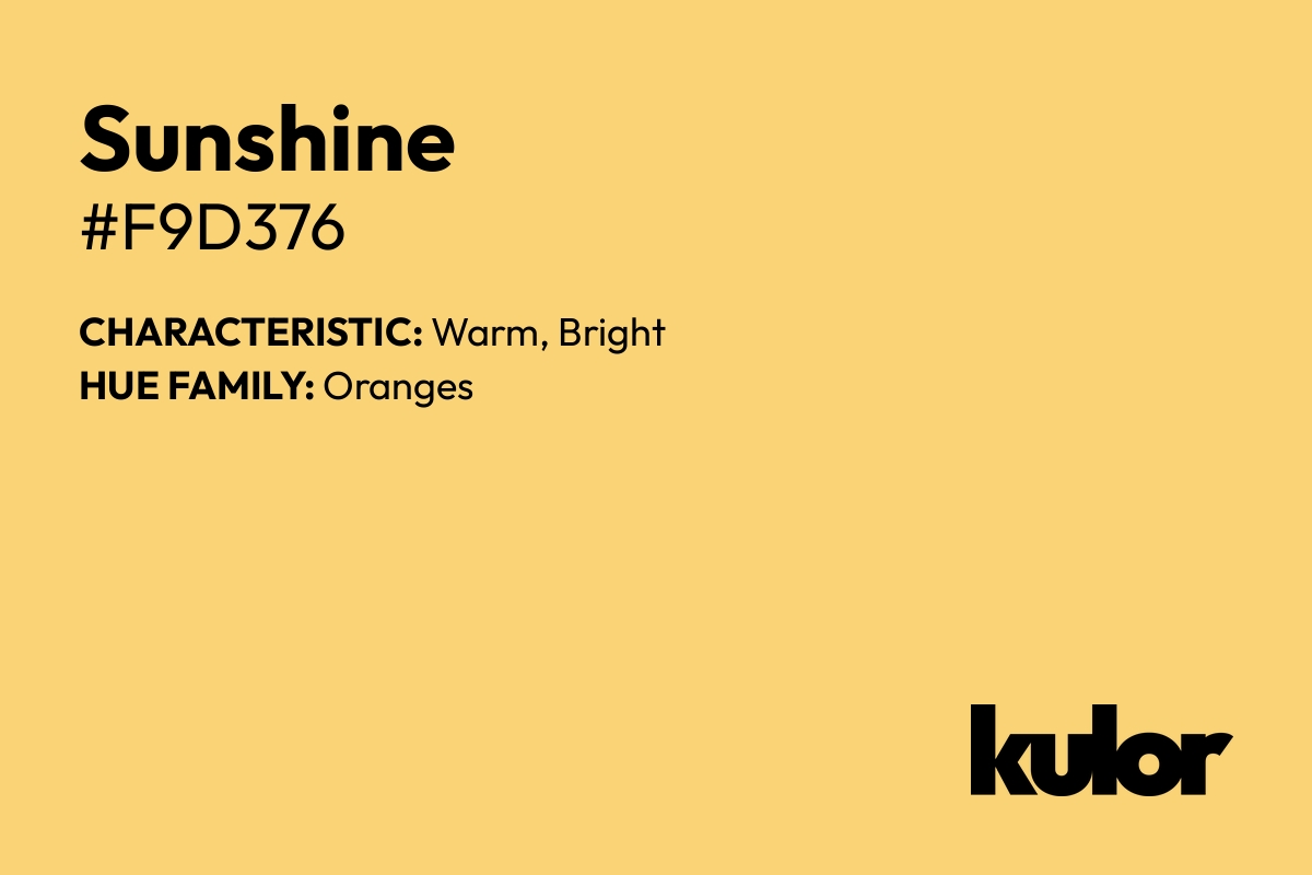 Sunshine is a color with a HTML hex code of #f9d376.