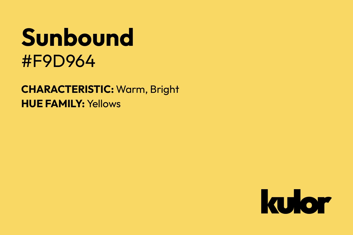 Sunbound is a color with a HTML hex code of #f9d964.