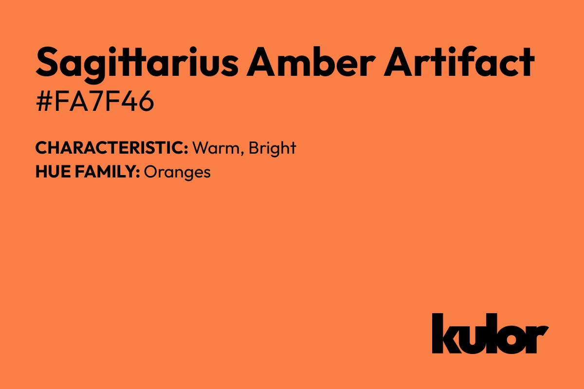 Sagittarius Amber Artifact is a color with a HTML hex code of #fa7f46.