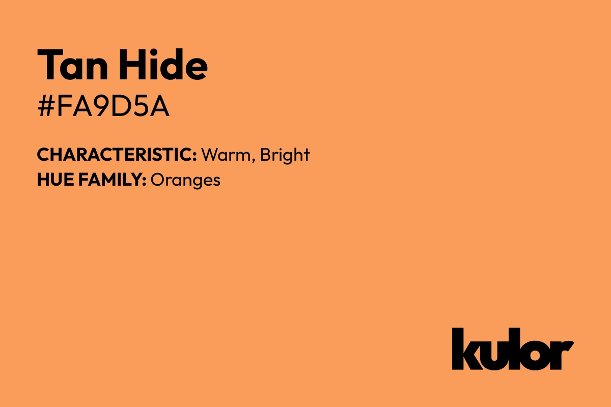 Tan Hide is a color with a HTML hex code of #fa9d5a.