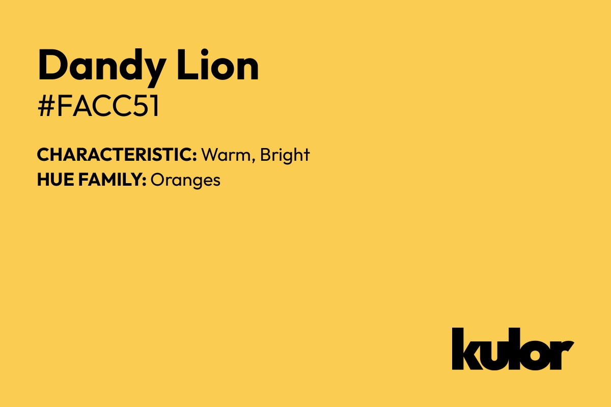 Dandy Lion is a color with a HTML hex code of #facc51.