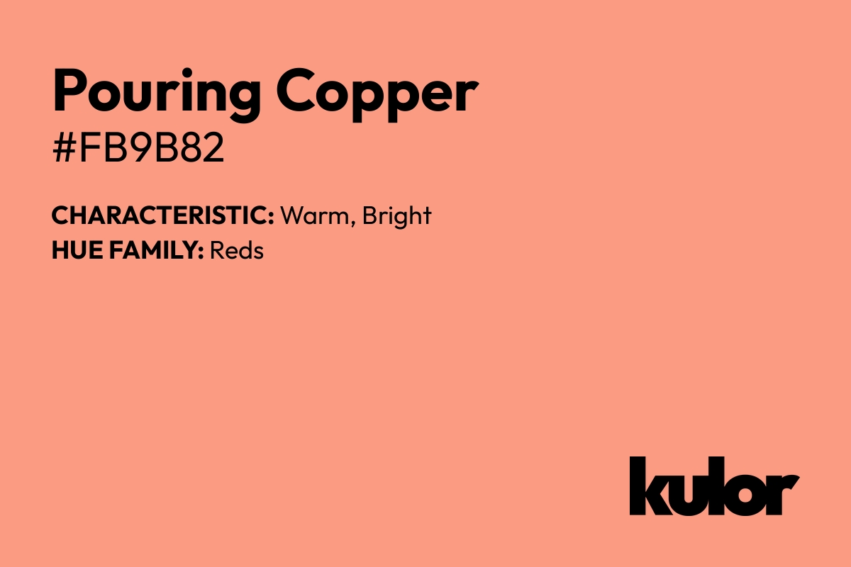 Pouring Copper is a color with a HTML hex code of #fb9b82.