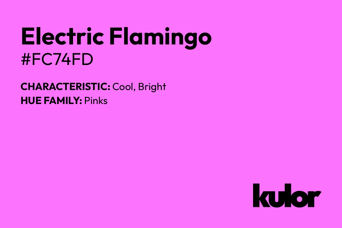 Electric Flamingo is a color with a HTML hex code of #fc74fd.