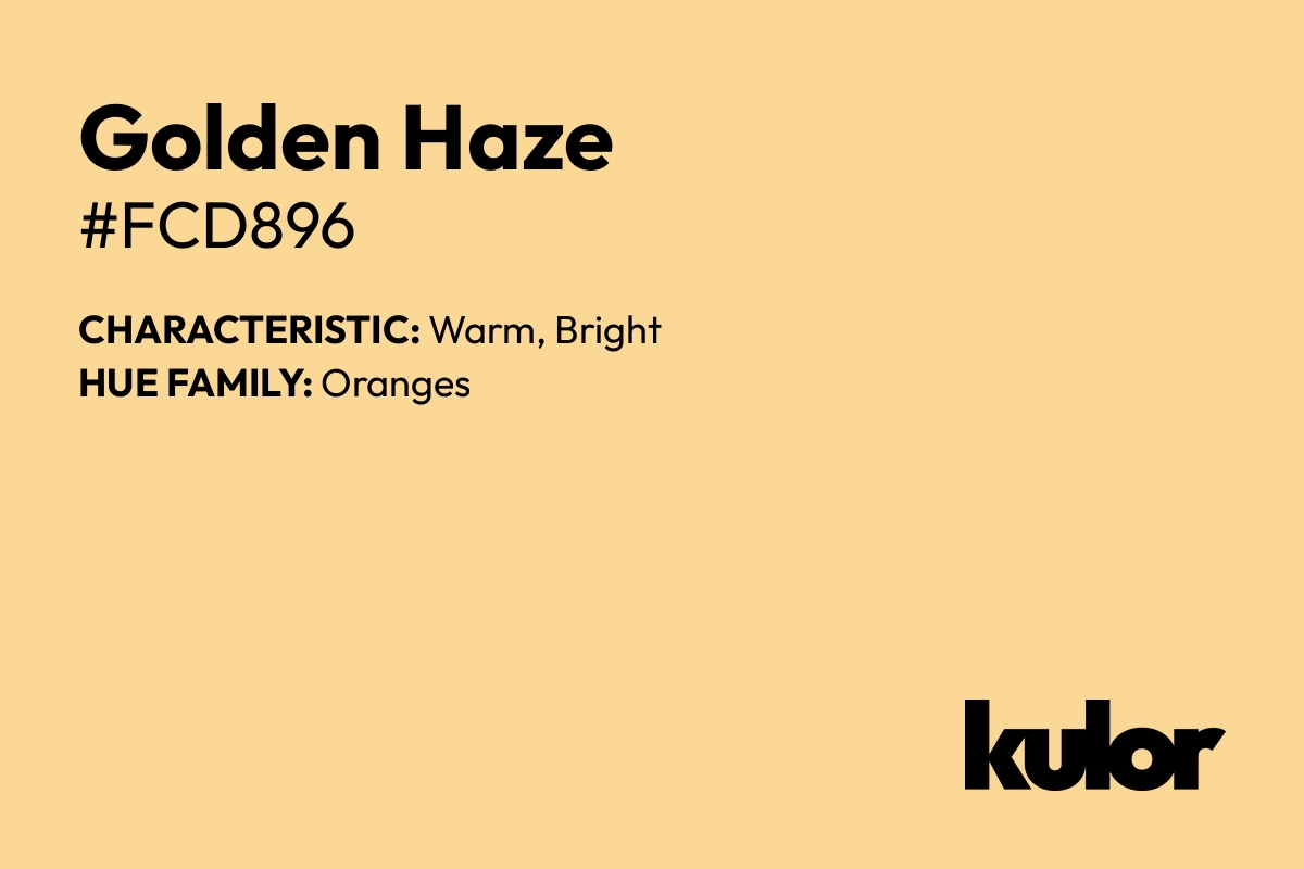 Golden Haze is a color with a HTML hex code of #fcd896.