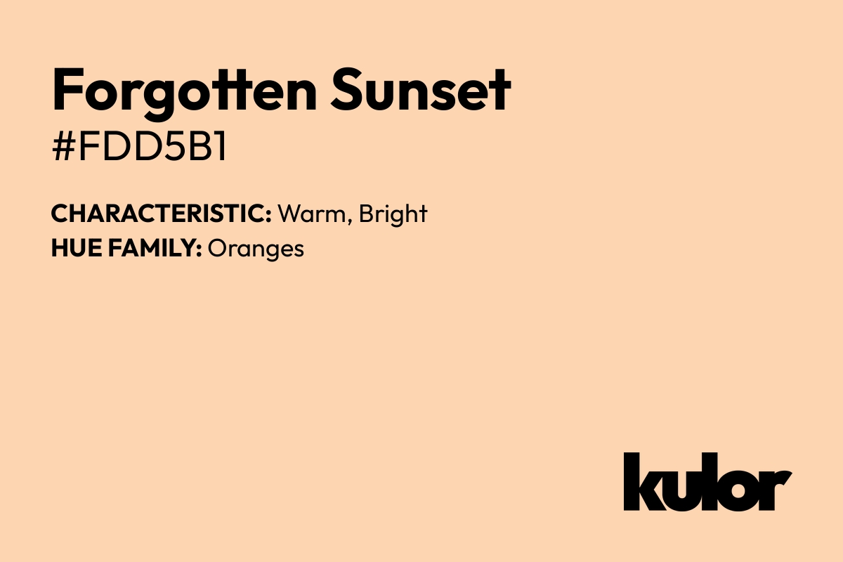 Forgotten Sunset is a color with a HTML hex code of #fdd5b1.