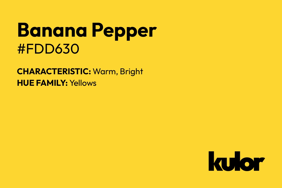 Banana Pepper is a color with a HTML hex code of #fdd630.