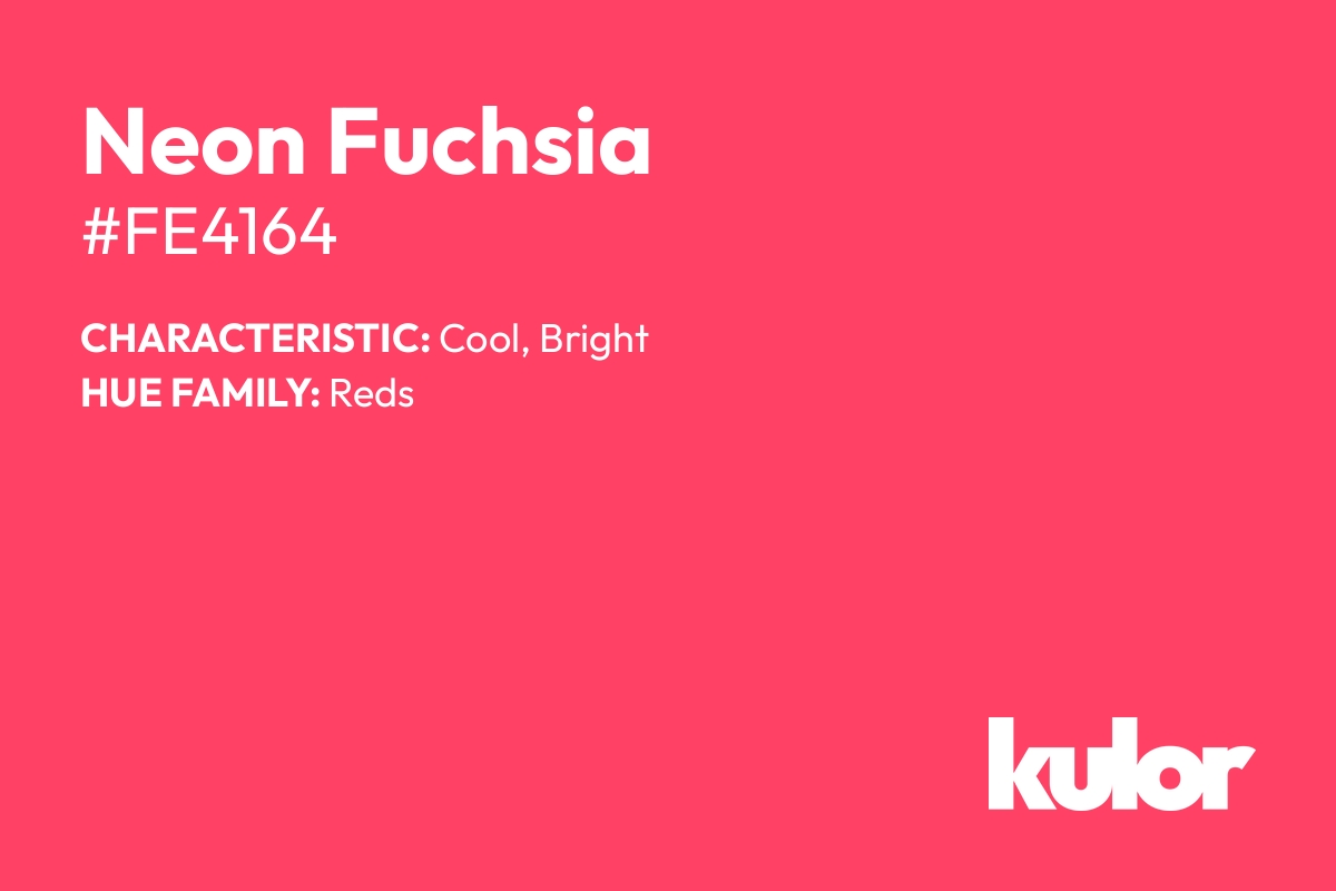 Neon Fuchsia is a color with a HTML hex code of #fe4164.