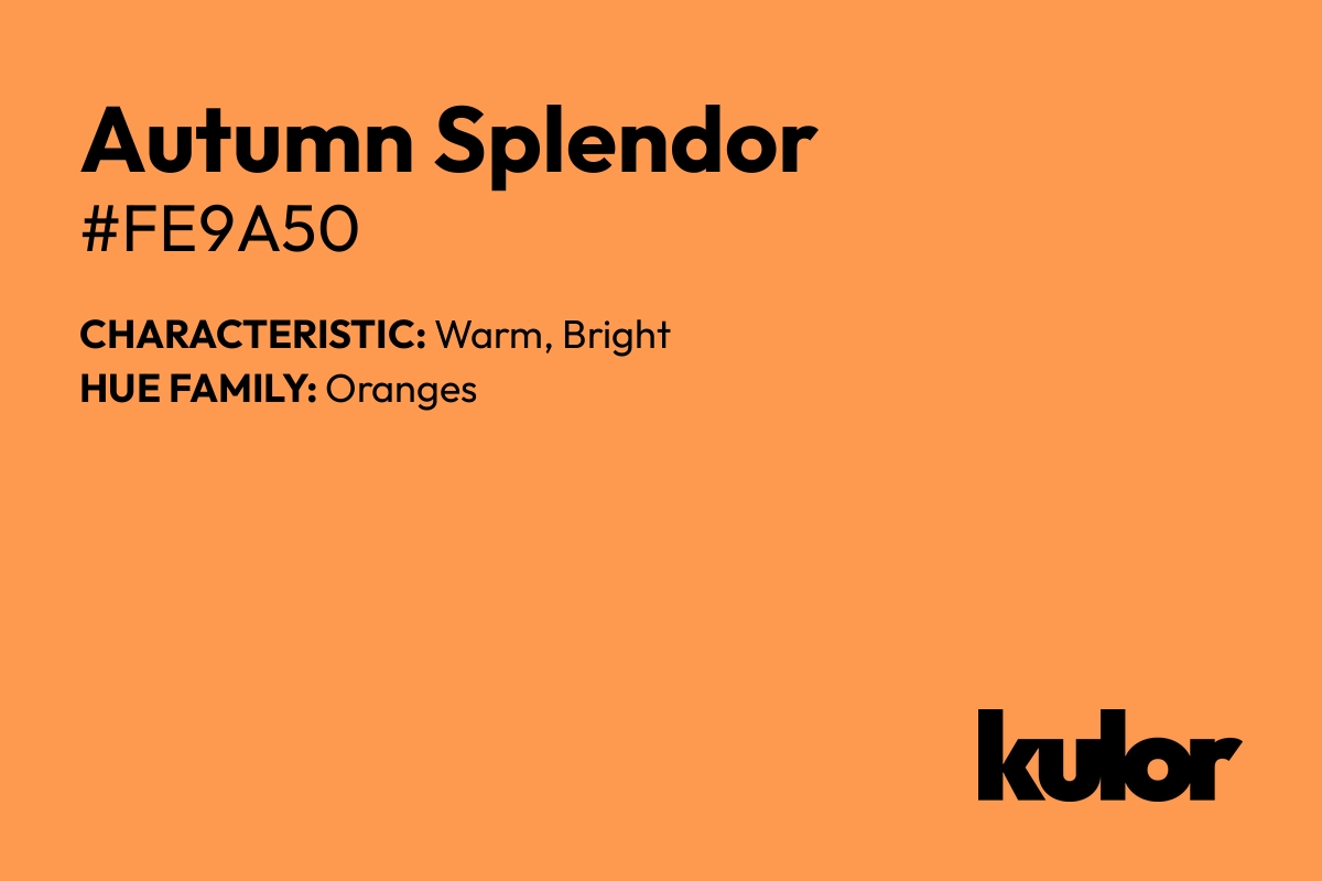 Autumn Splendor is a color with a HTML hex code of #fe9a50.