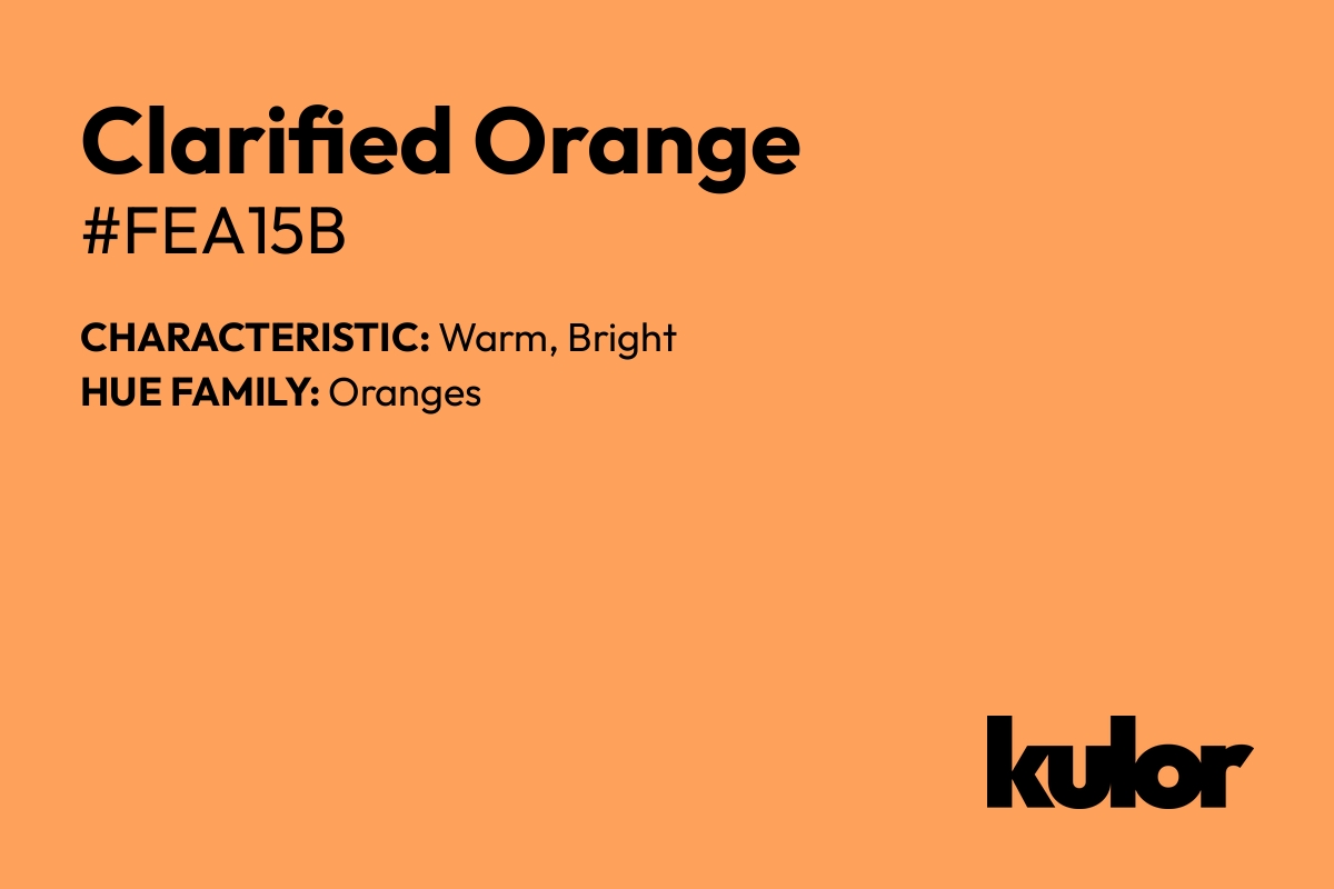 Clarified Orange is a color with a HTML hex code of #fea15b.