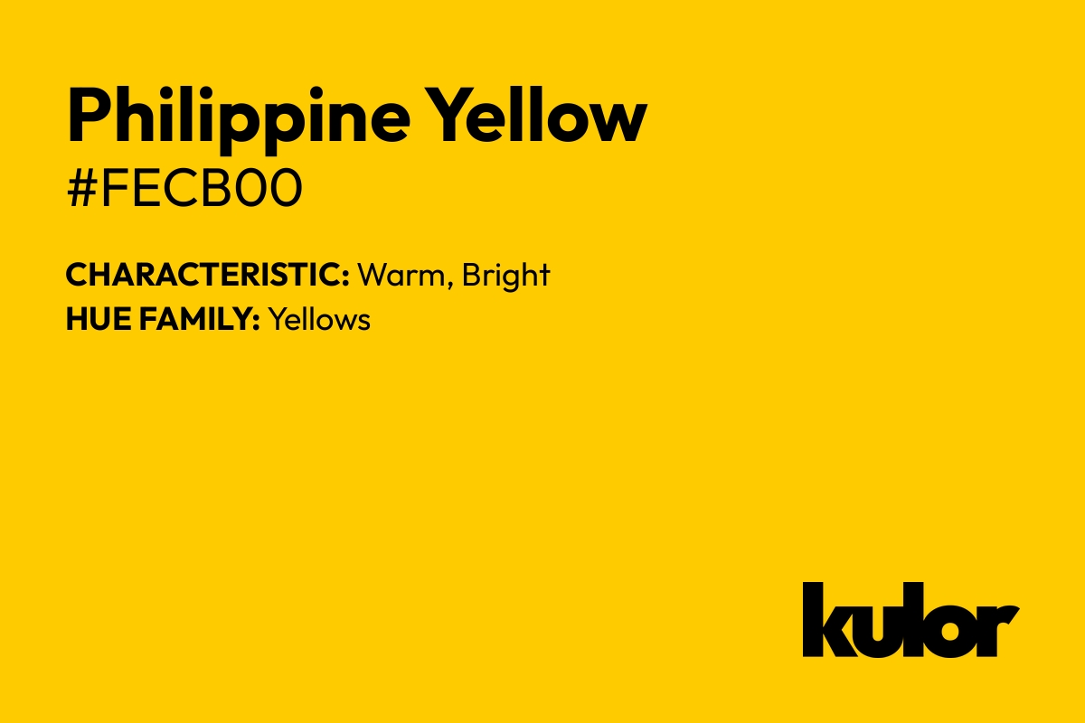 Philippine Yellow is a color with a HTML hex code of #fecb00.