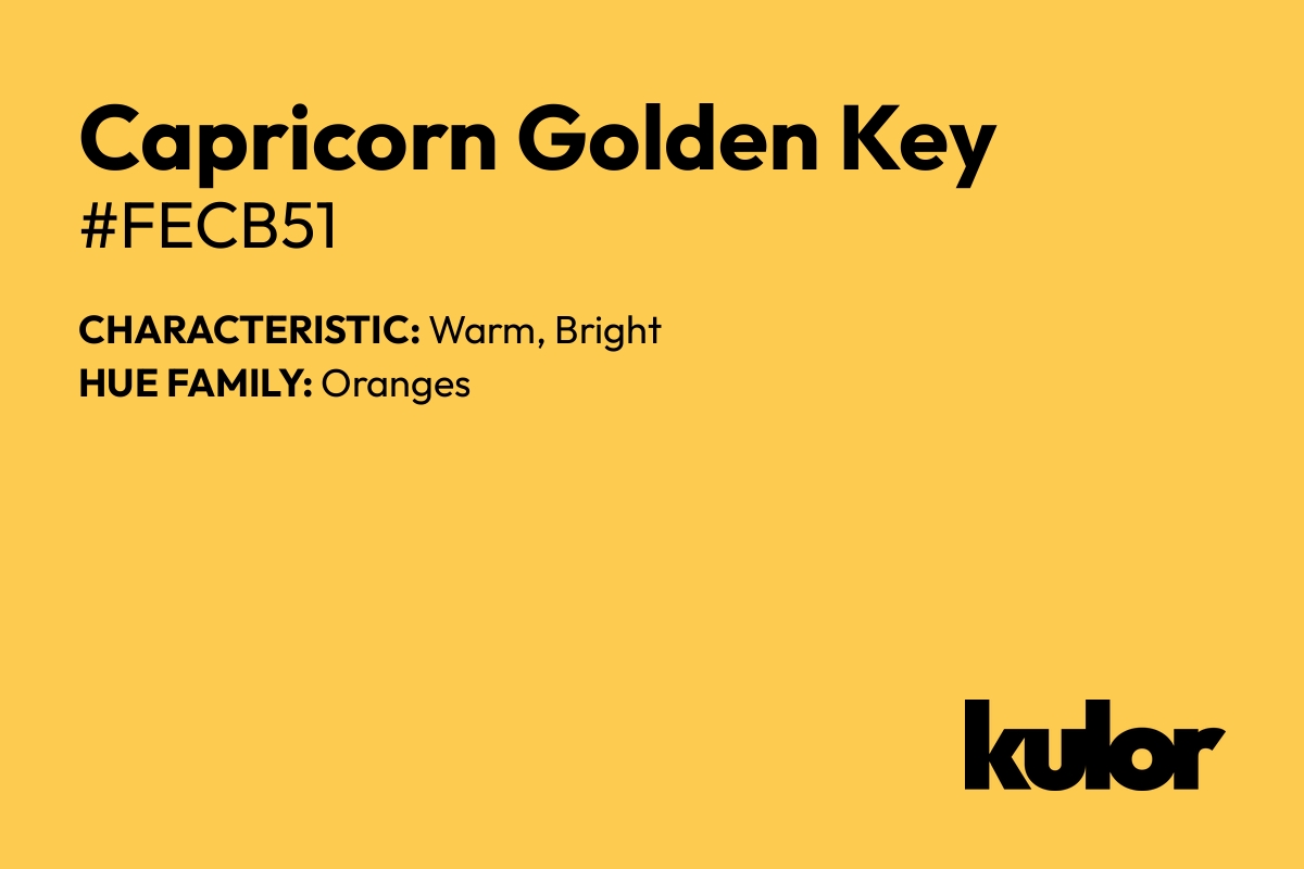 Capricorn Golden Key is a color with a HTML hex code of #fecb51.