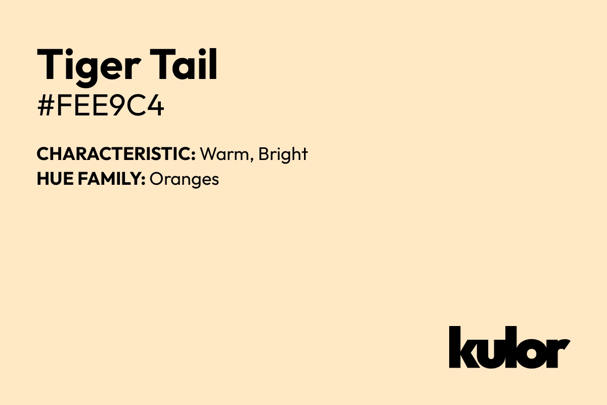 Tiger Tail is a color with a HTML hex code of #fee9c4.