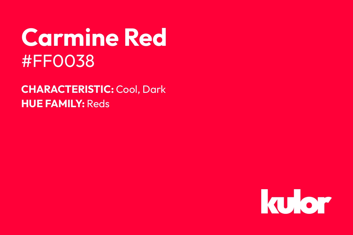 Carmine Red is a color with a HTML hex code of #ff0038.