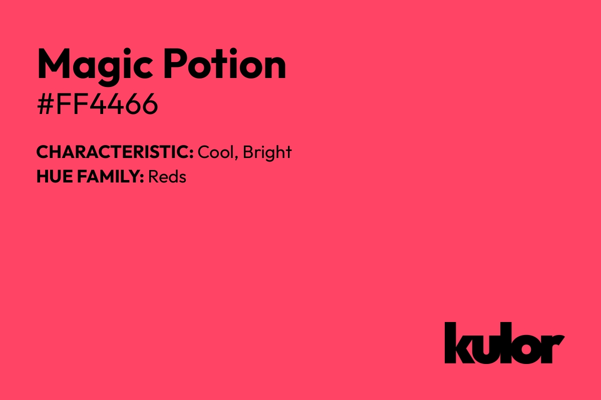 Magic Potion is a color with a HTML hex code of #ff4466.