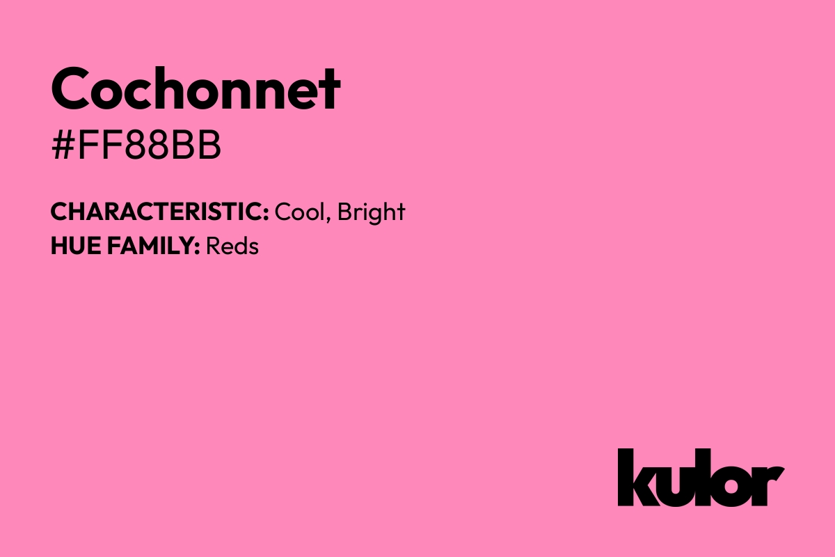 Cochonnet is a color with a HTML hex code of #ff88bb.