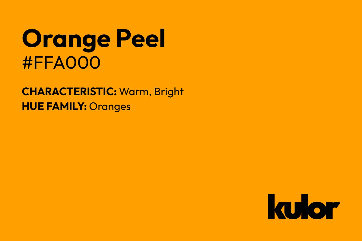 Orange Peel is a color with a HTML hex code of #ffa000.