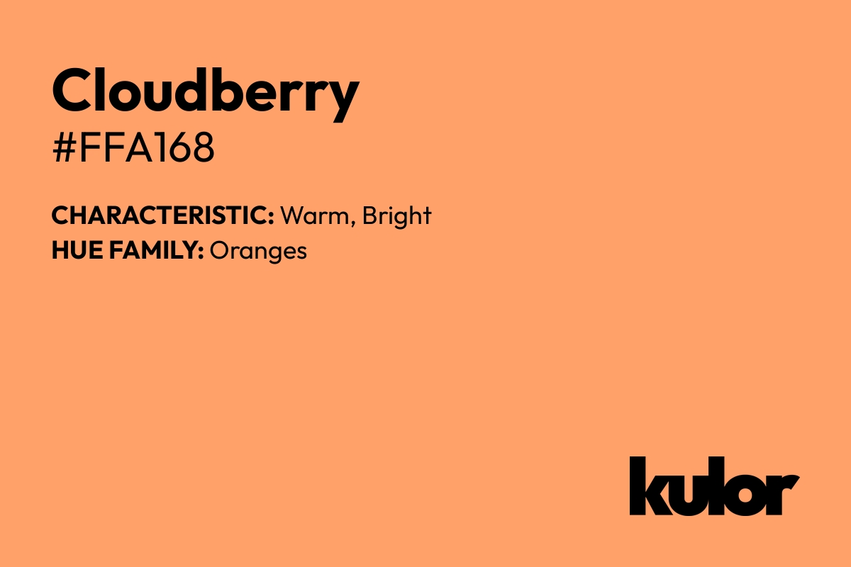 Cloudberry is a color with a HTML hex code of #ffa168.