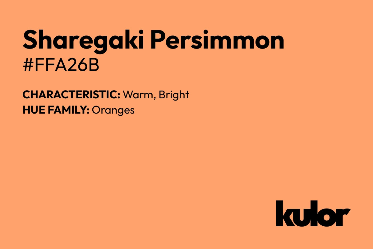 Sharegaki Persimmon is a color with a HTML hex code of #ffa26b.