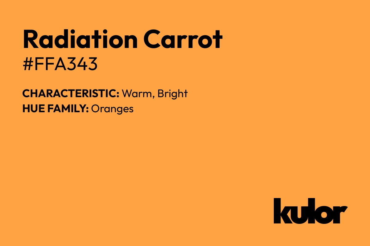 Radiation Carrot is a color with a HTML hex code of #ffa343.