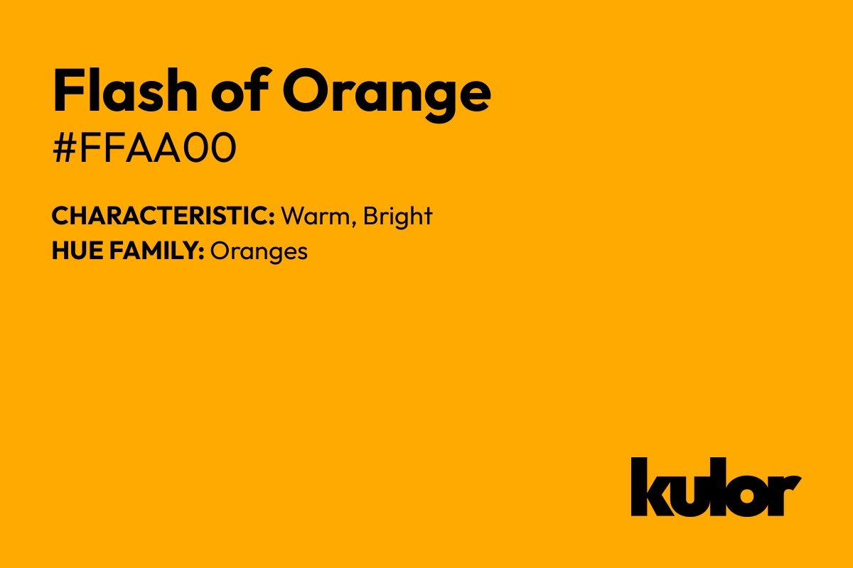 Flash of Orange is a color with a HTML hex code of #ffaa00.