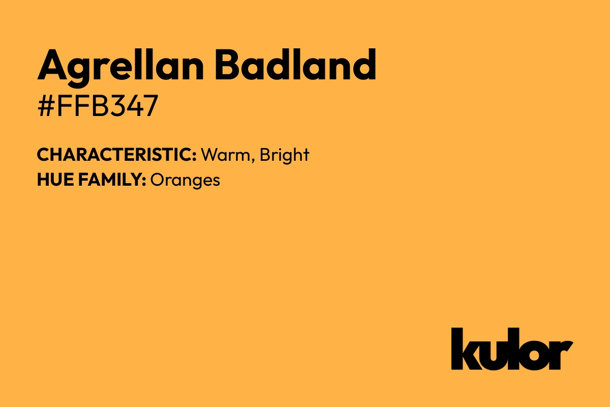 Agrellan Badland is a color with a HTML hex code of #ffb347.