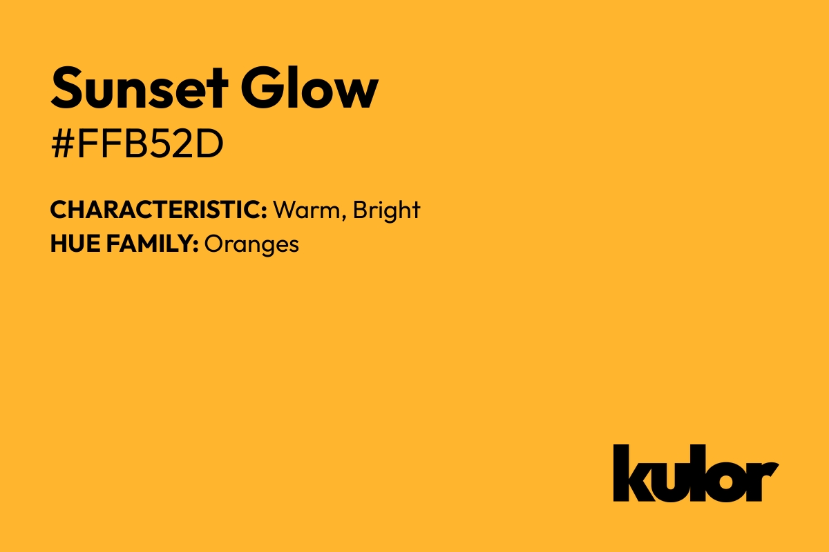 Sunset Glow is a color with a HTML hex code of #ffb52d.