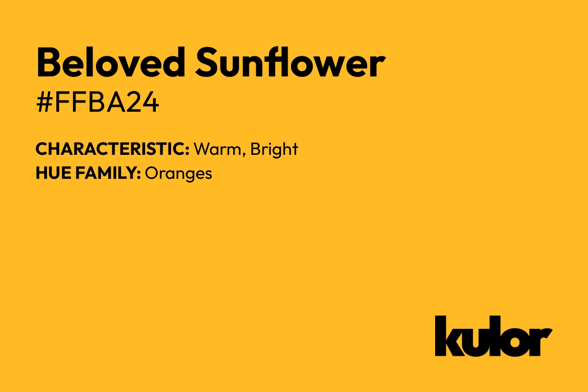 Beloved Sunflower is a color with a HTML hex code of #ffba24.