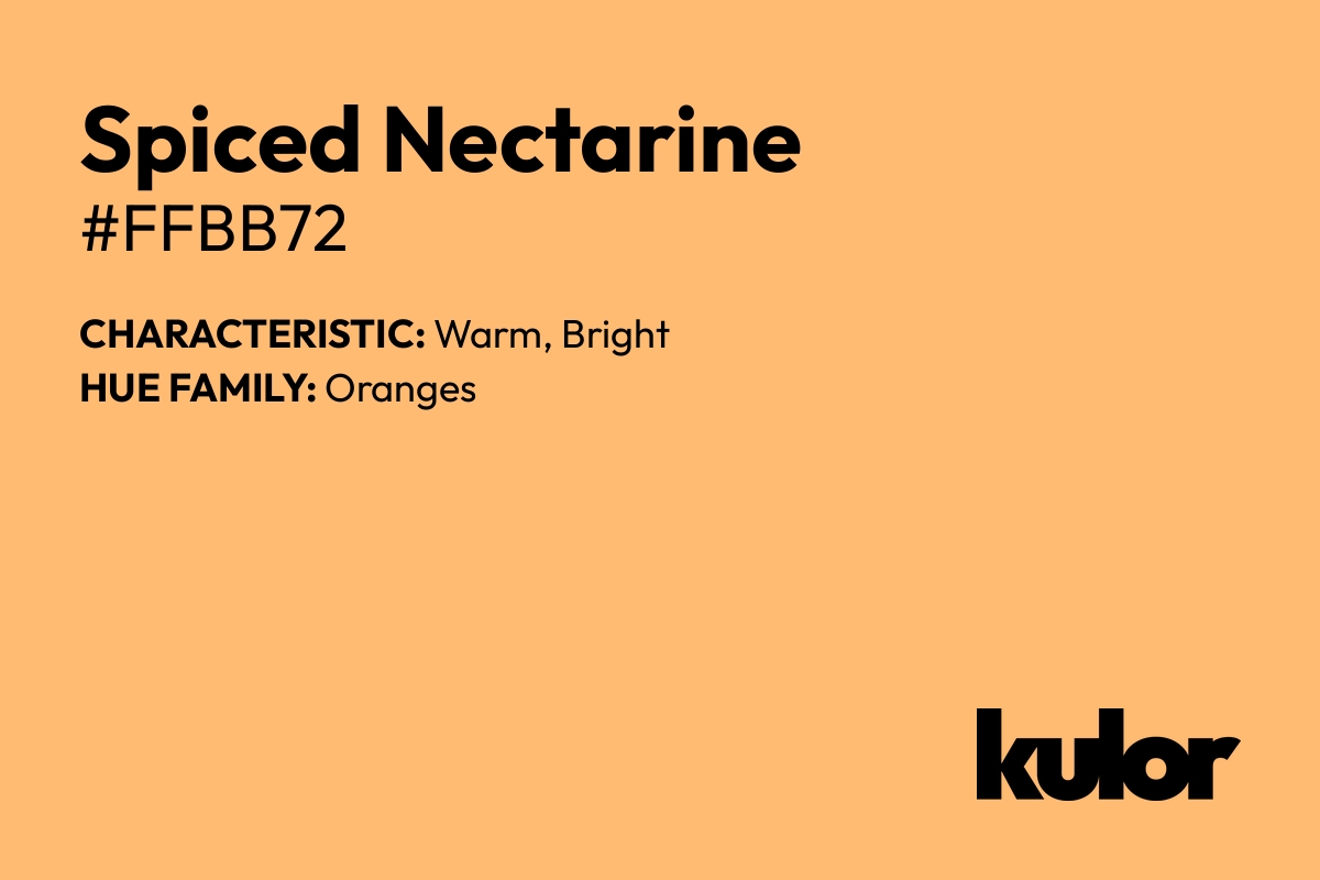 Spiced Nectarine is a color with a HTML hex code of #ffbb72.