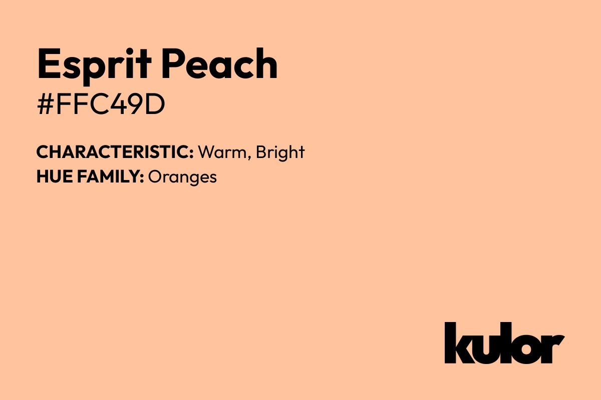 Esprit Peach is a color with a HTML hex code of #ffc49d.