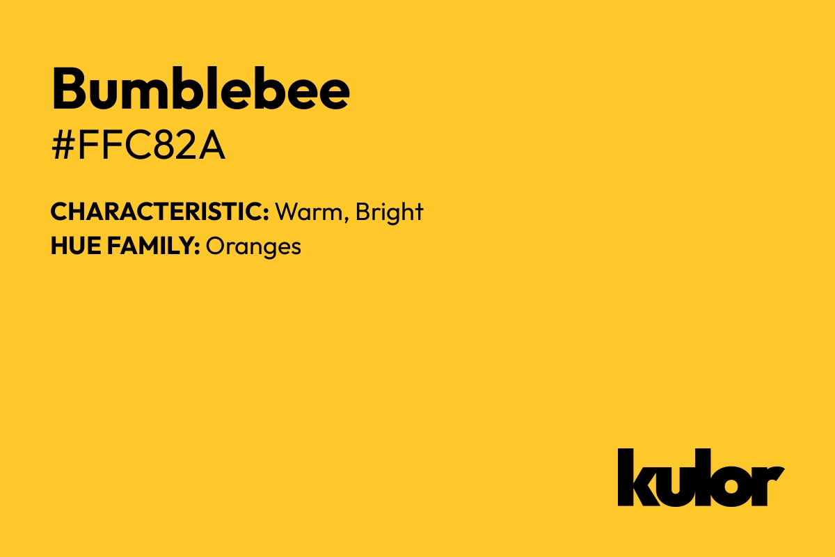 Bumblebee is a color with a HTML hex code of #ffc82a.