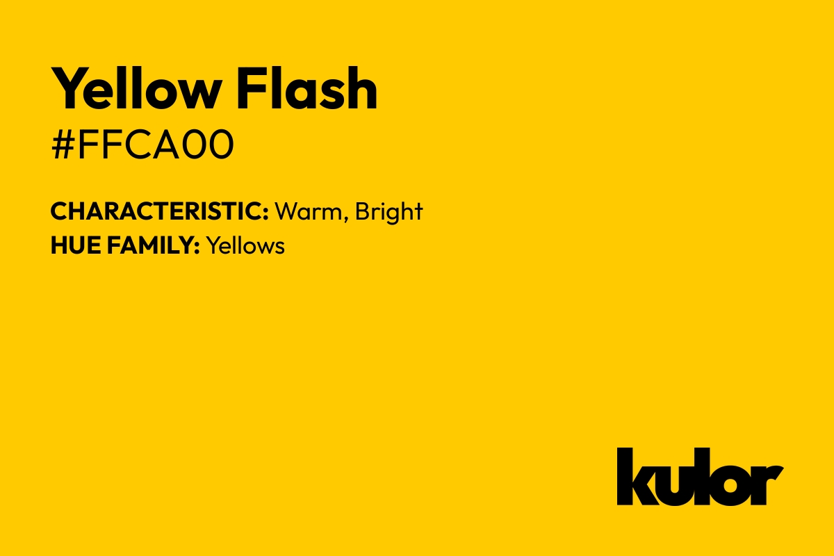 Yellow Flash is a color with a HTML hex code of #ffca00.