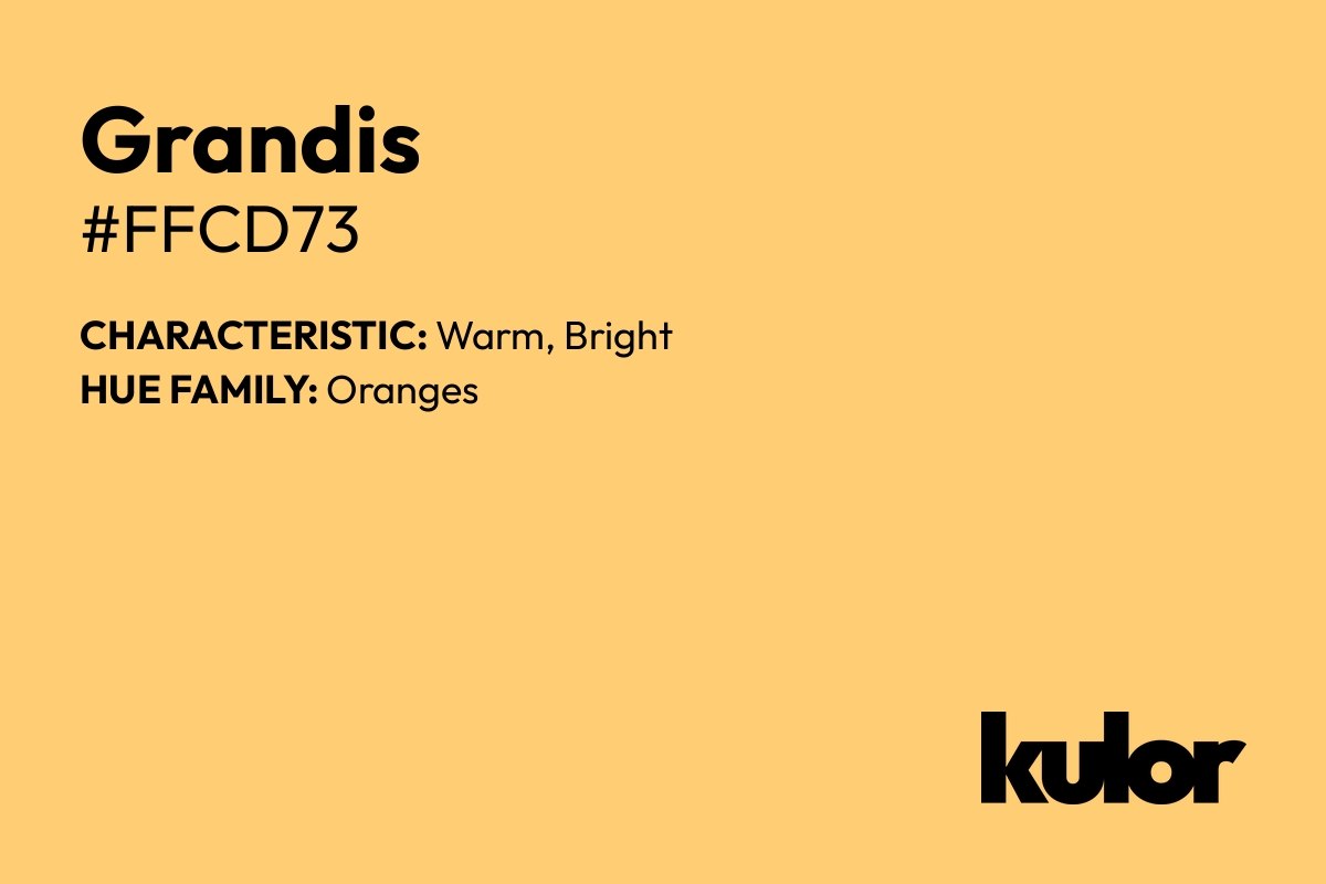 Grandis is a color with a HTML hex code of #ffcd73.