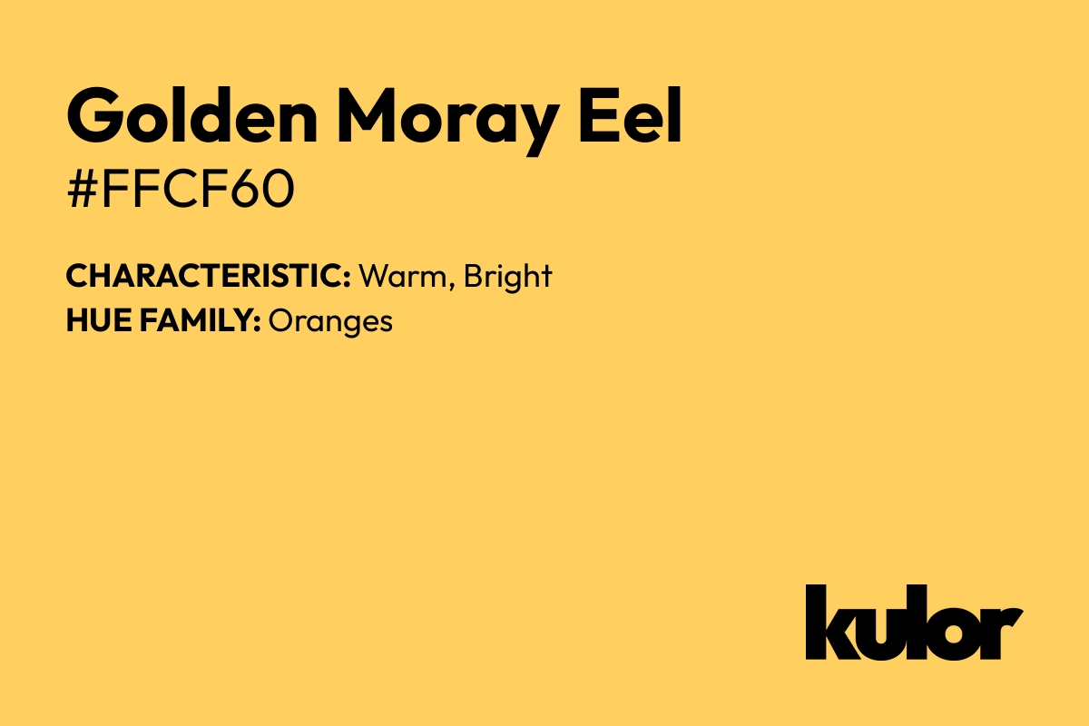 Golden Moray Eel is a color with a HTML hex code of #ffcf60.